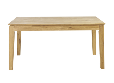 Table à manger extensible rectangulaire en bois clair chêne massif L160-220 cm YULIA