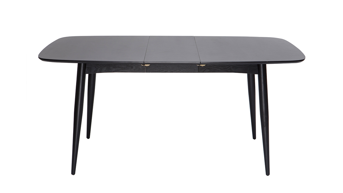 Table  manger extensible rectangulaire en bois noir L130-160 cm NORDECO