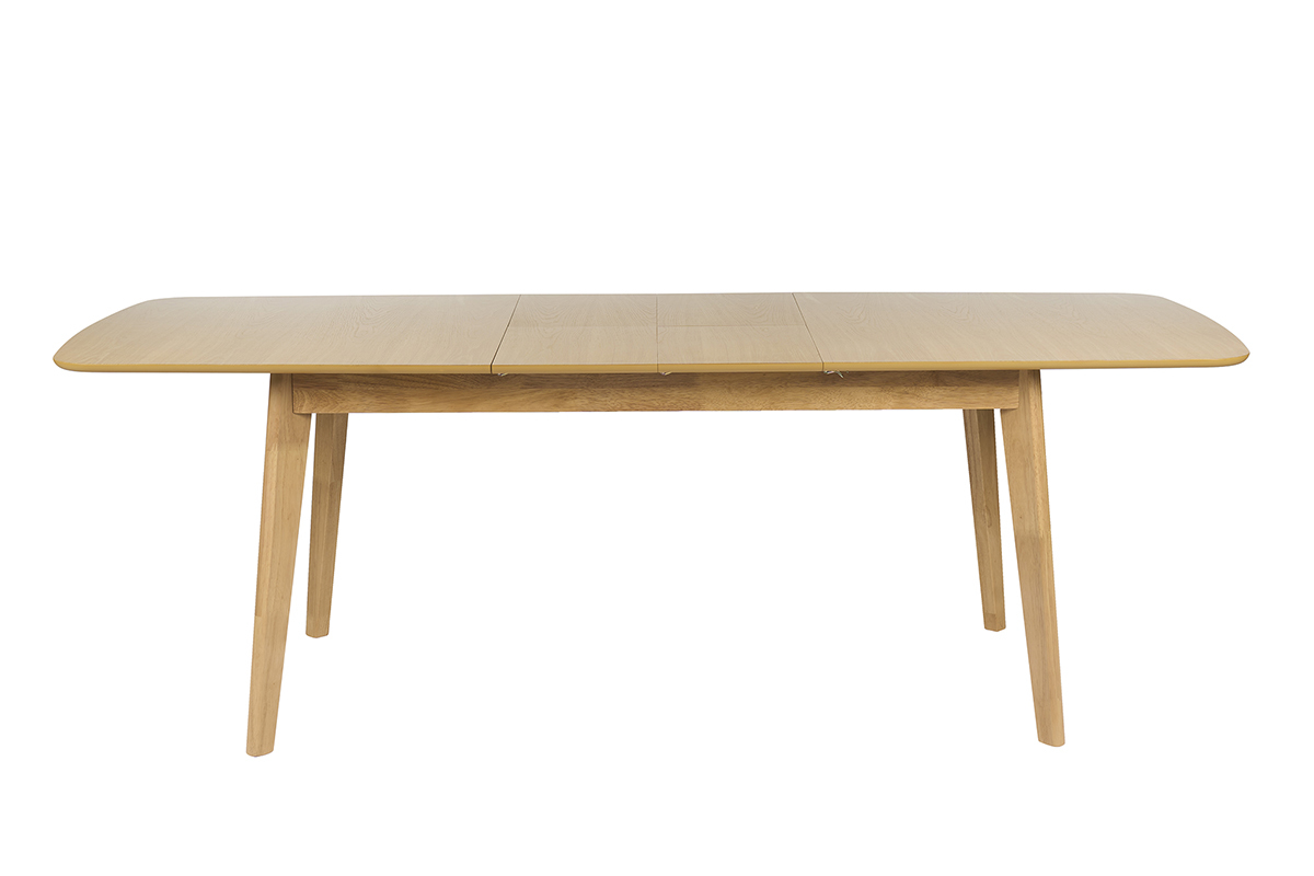 Table � manger extensible scandinave rallonges int�gr�es en bois clair ch�ne L168-228 cm LEENA