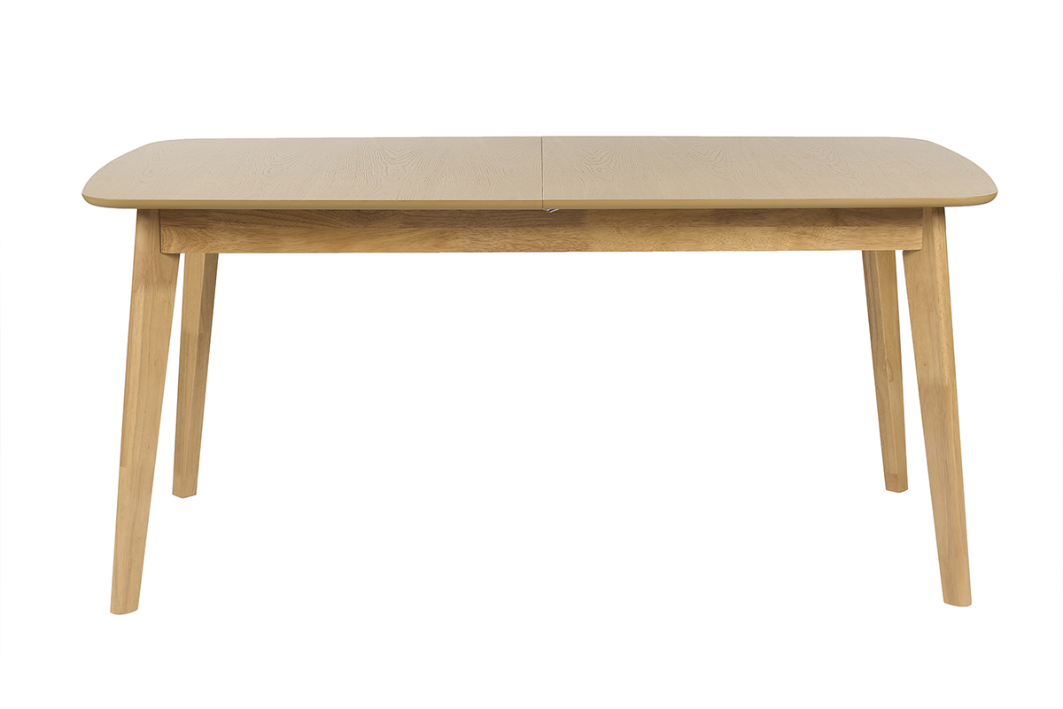 Table � manger extensible scandinave rallonges int�gr�es en bois clair ch�ne L168-228 cm LEENA