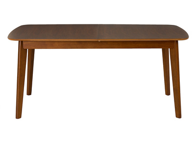 Table &agrave; manger extensible scandinave rallonges int&eacute;gr&eacute;es en bois fonc&eacute; noyer L168-228 cm LEENA
