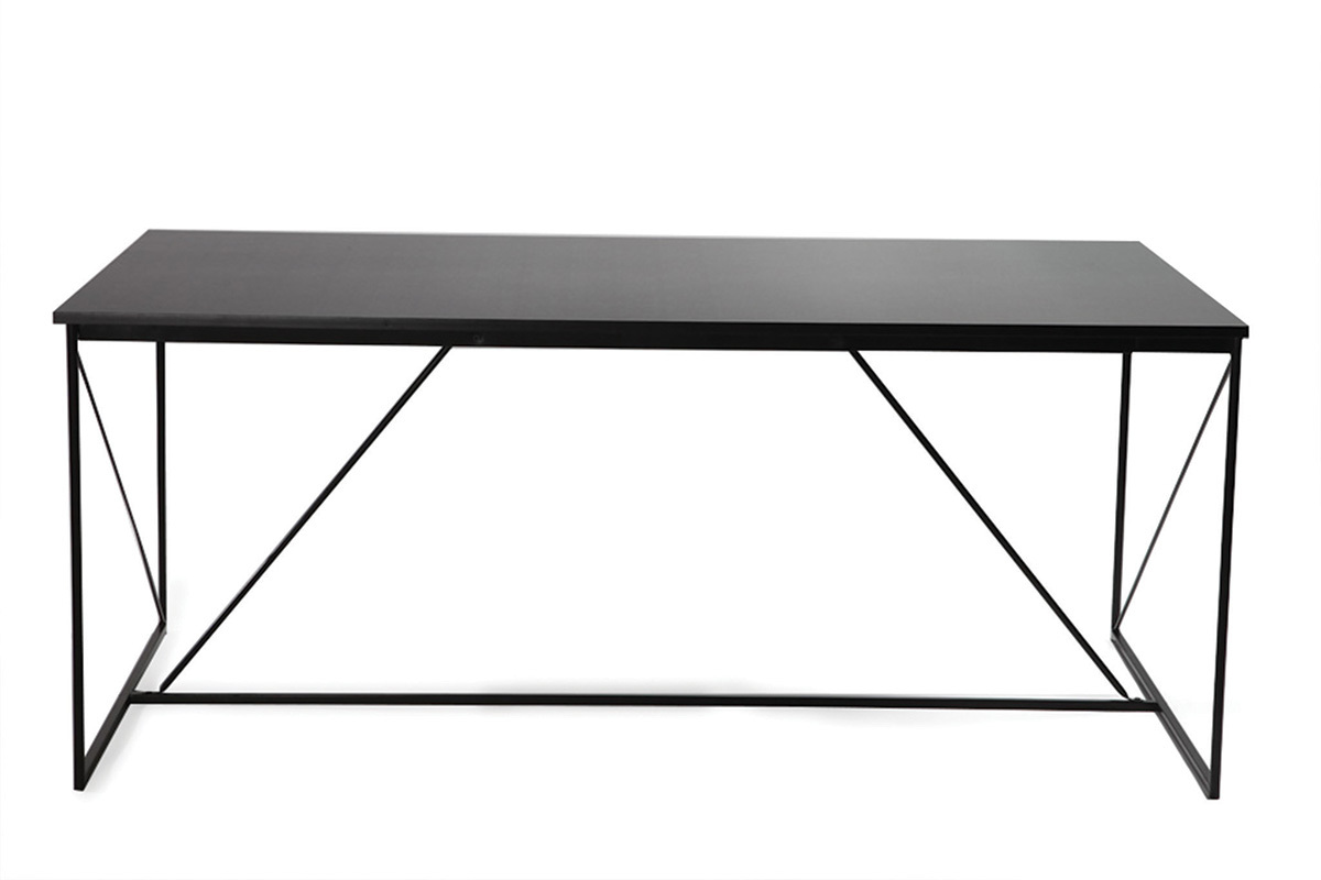 Table � manger fixe design gris et noir WALT