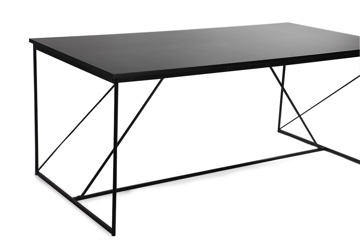 Table � manger fixe design gris et noir WALT