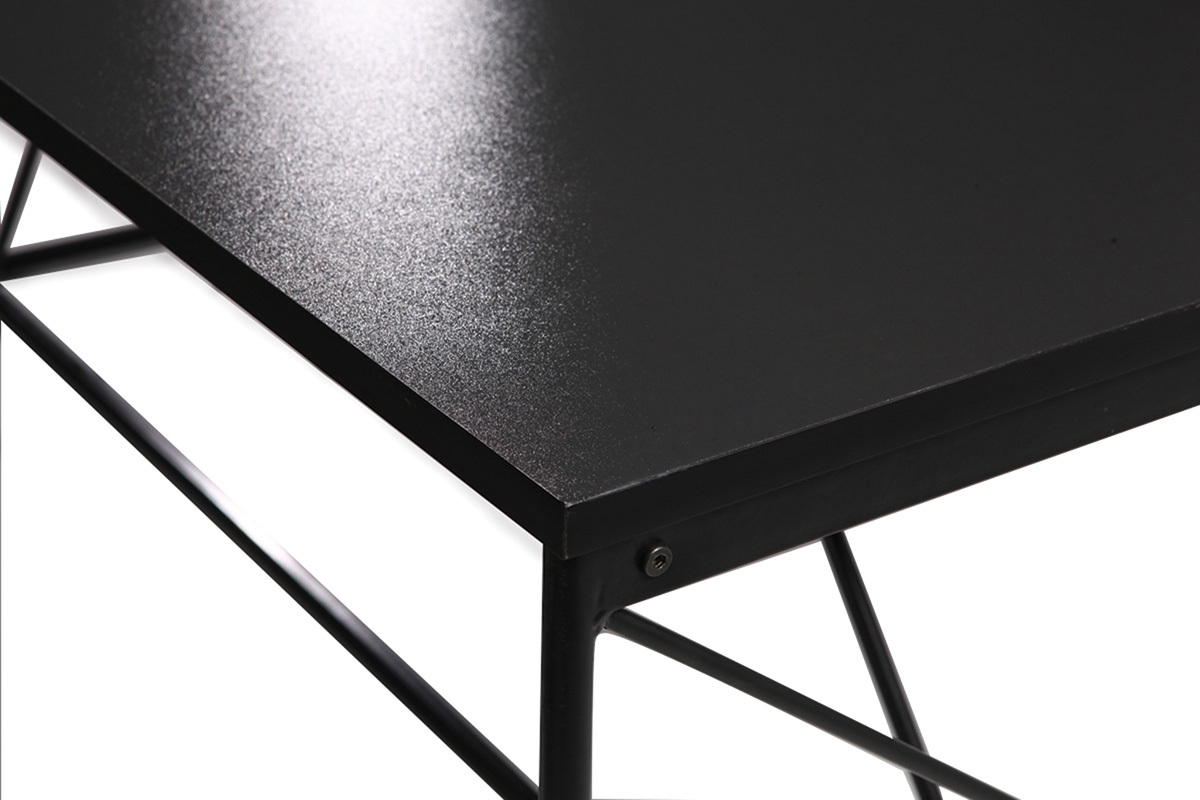 Table � manger fixe design gris et noir WALT