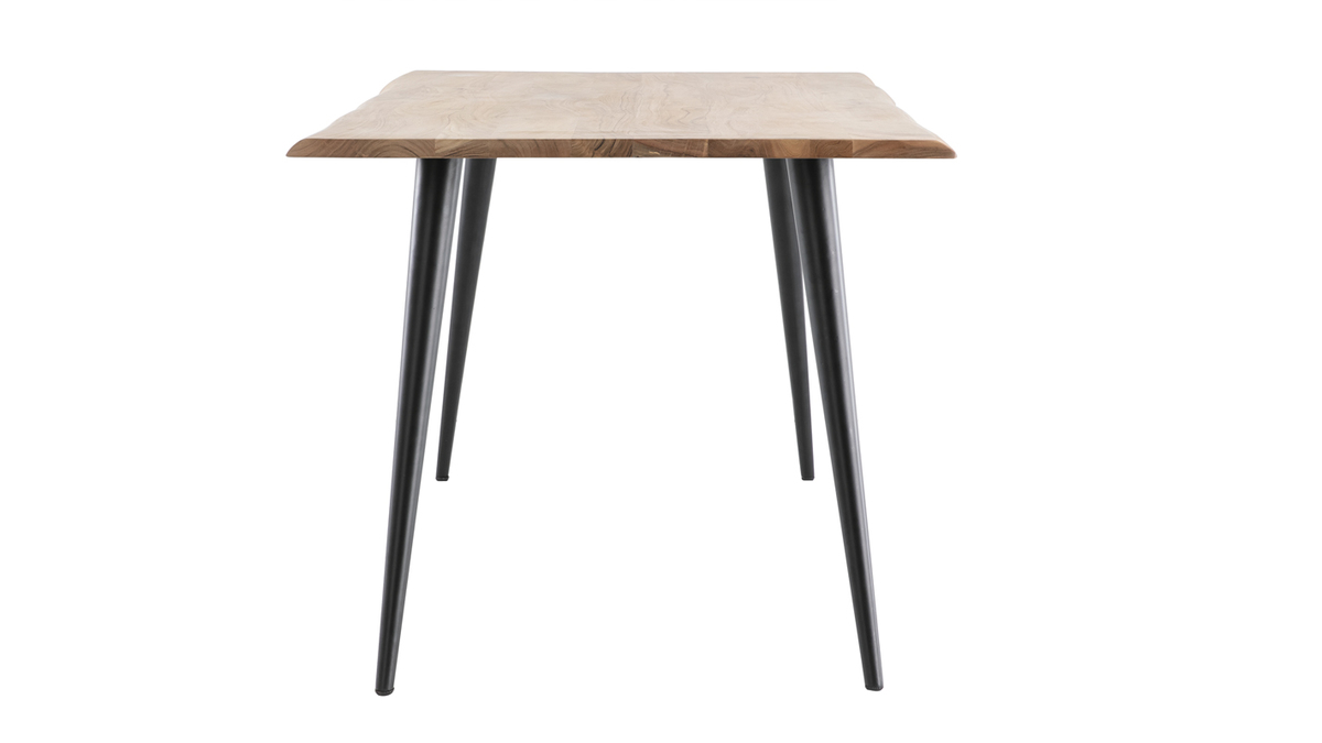 Table  manger industrielle acacia massif et mtal rectangulaire L175 cm EDGE