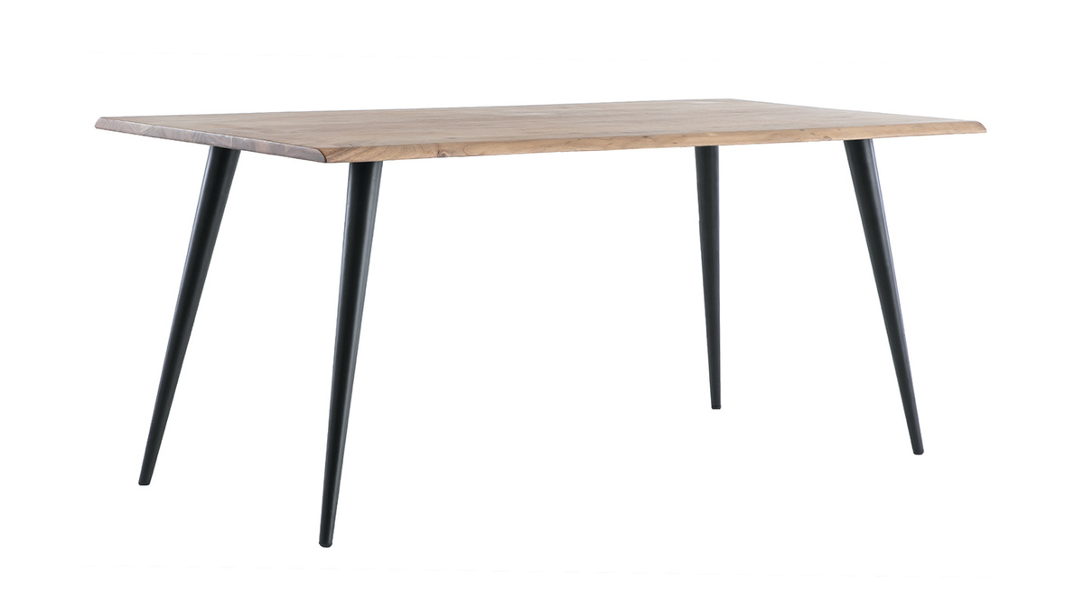Table  manger industrielle acacia massif et mtal rectangulaire L175 cm EDGE