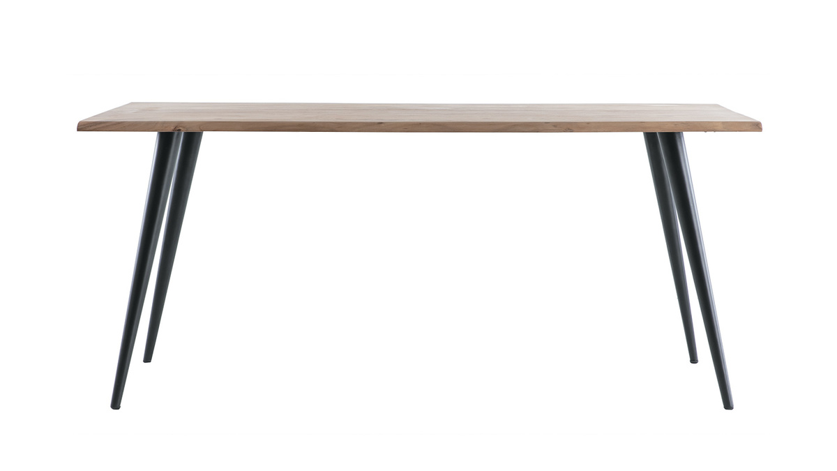 Table  manger industrielle acacia massif et mtal rectangulaire L175 cm EDGE