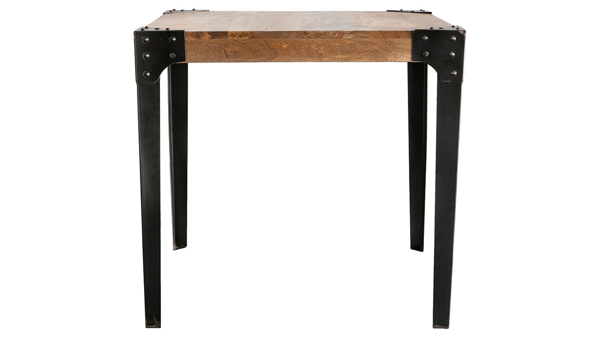 Table  manger industrielle en acier et manguier massif L80 cm MADISON