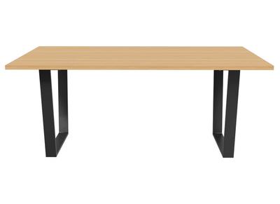 Table à manger industrielle placage chêne et pieds en métal noir L180 cm VALDA