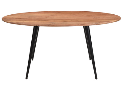 Table &agrave; manger ovale en acacia massif et m&eacute;tal L160 cm OBALI