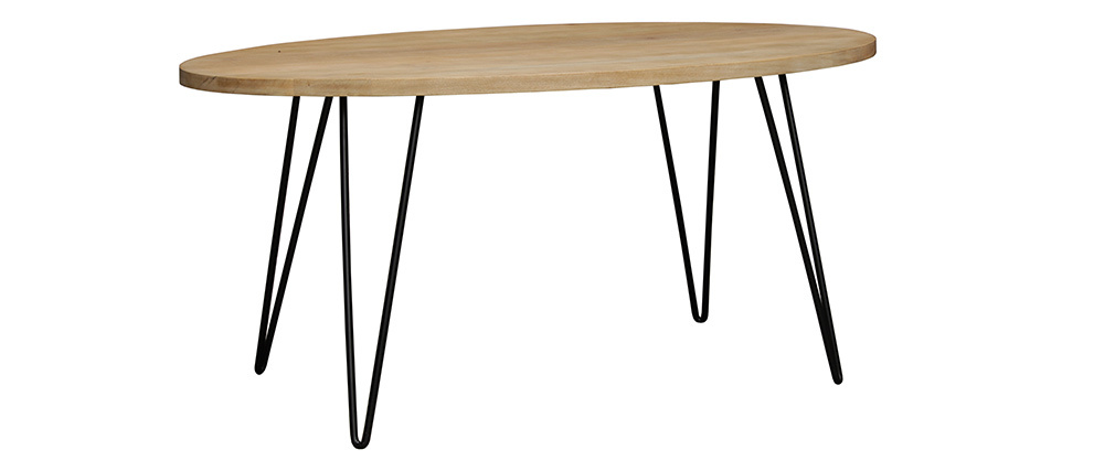Table � manger ovale en manguier massif L160 cm VIBES