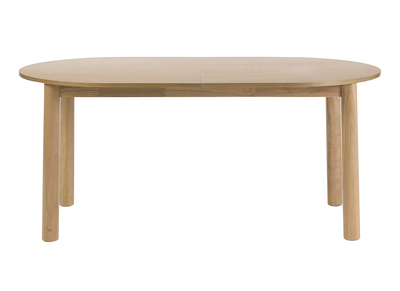 Table &agrave; manger ovale extensible avec rallonges int&eacute;gr&eacute;es en bois clair fr&ecirc;ne L180-230 cm CLAUDIE