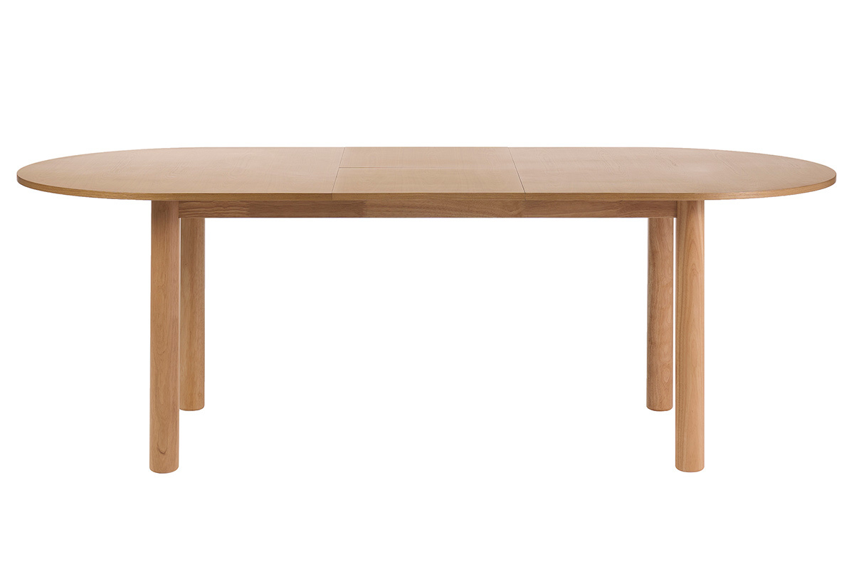 Table � manger ovale extensible en bois clair fr�ne L180-230 cm CLAUDIE