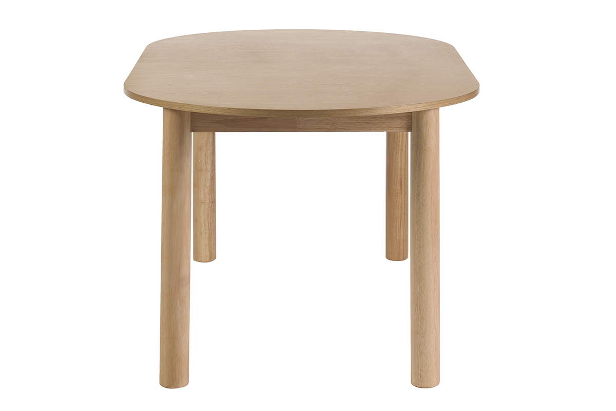 Table � manger ovale extensible en bois clair fr�ne L180-230 cm CLAUDIE
