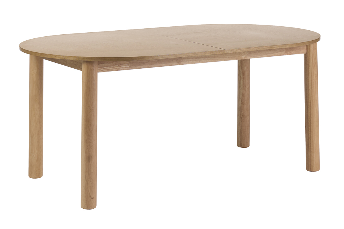 Table � manger ovale extensible en bois clair fr�ne L180-230 cm CLAUDIE
