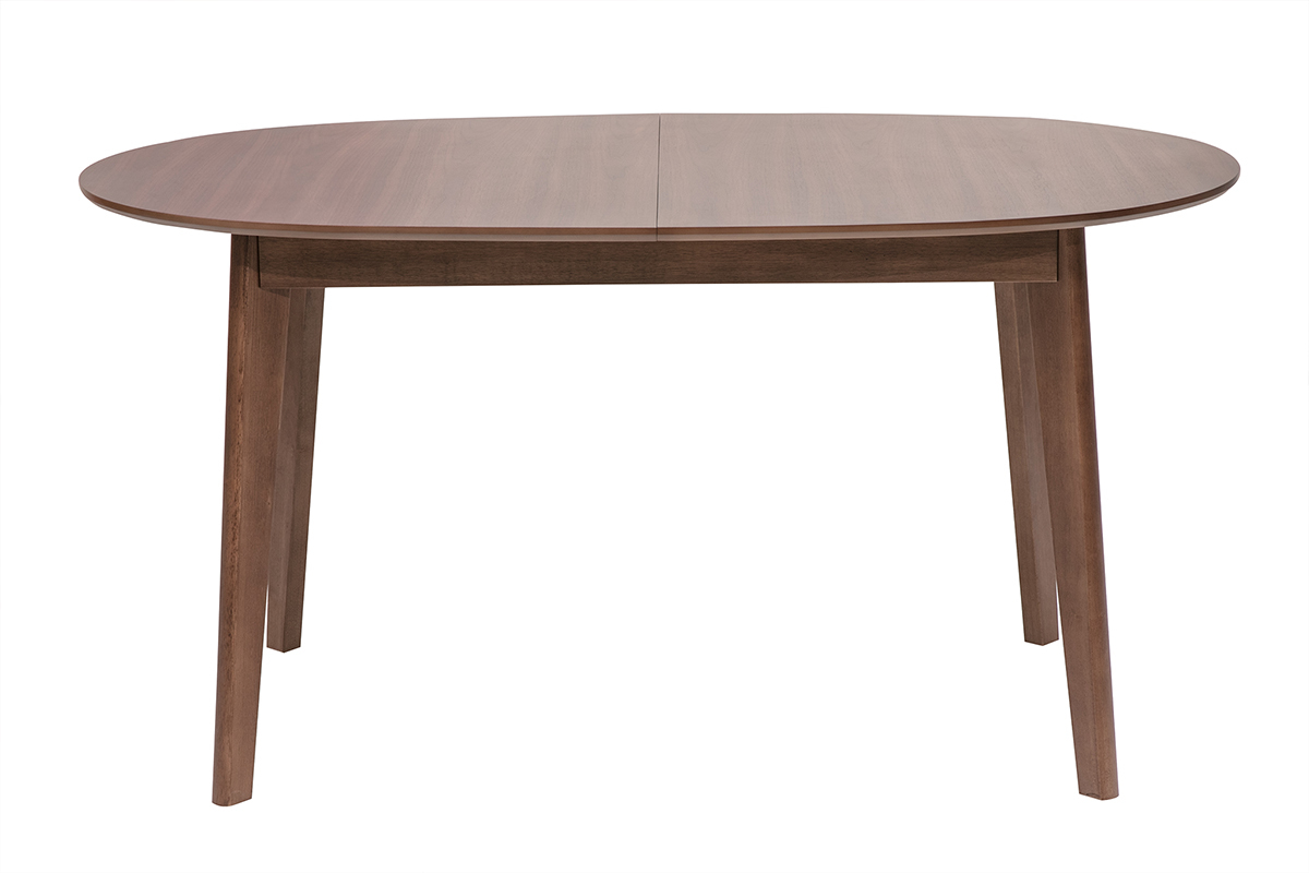 Table � manger ovale extensible en bois fonc� noyer L150-200 cm ANSEL