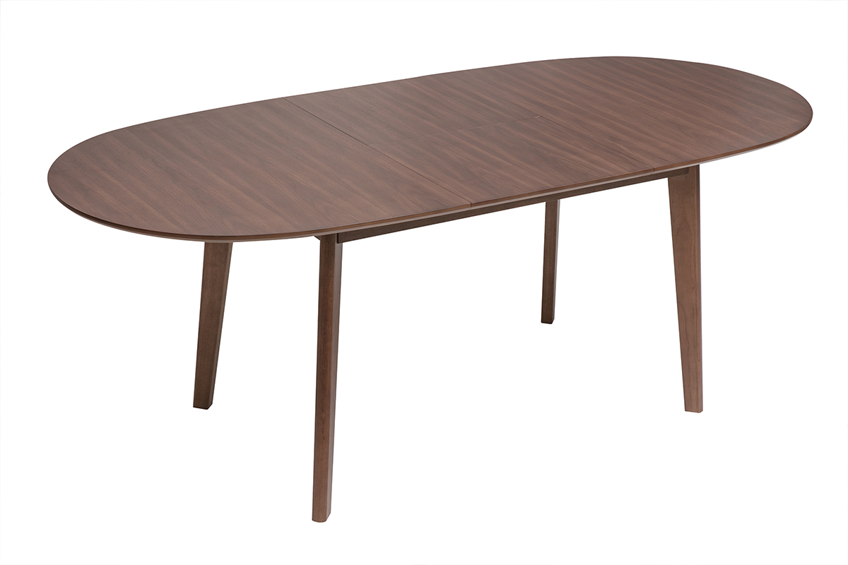 Table � manger ovale extensible en bois fonc� noyer L150-200 cm ANSEL