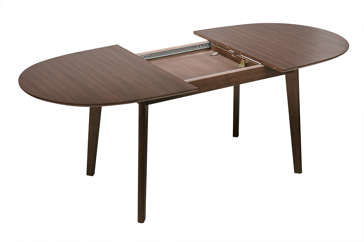 Table � manger ovale extensible en bois fonc� noyer L150-200 cm ANSEL
