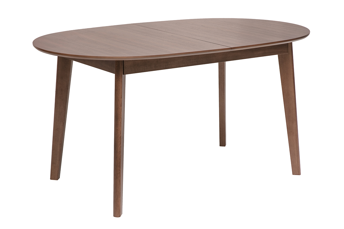 Table � manger ovale extensible en bois fonc� noyer L150-200 cm ANSEL