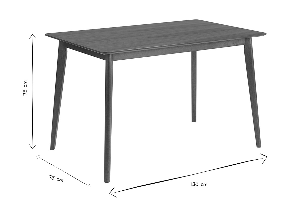 Table � manger rectangulaire bois fonc� noyer L120 cm ELION