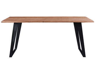 Table à manger rectangulaire en bois massif et métal noir L175 cm KORA