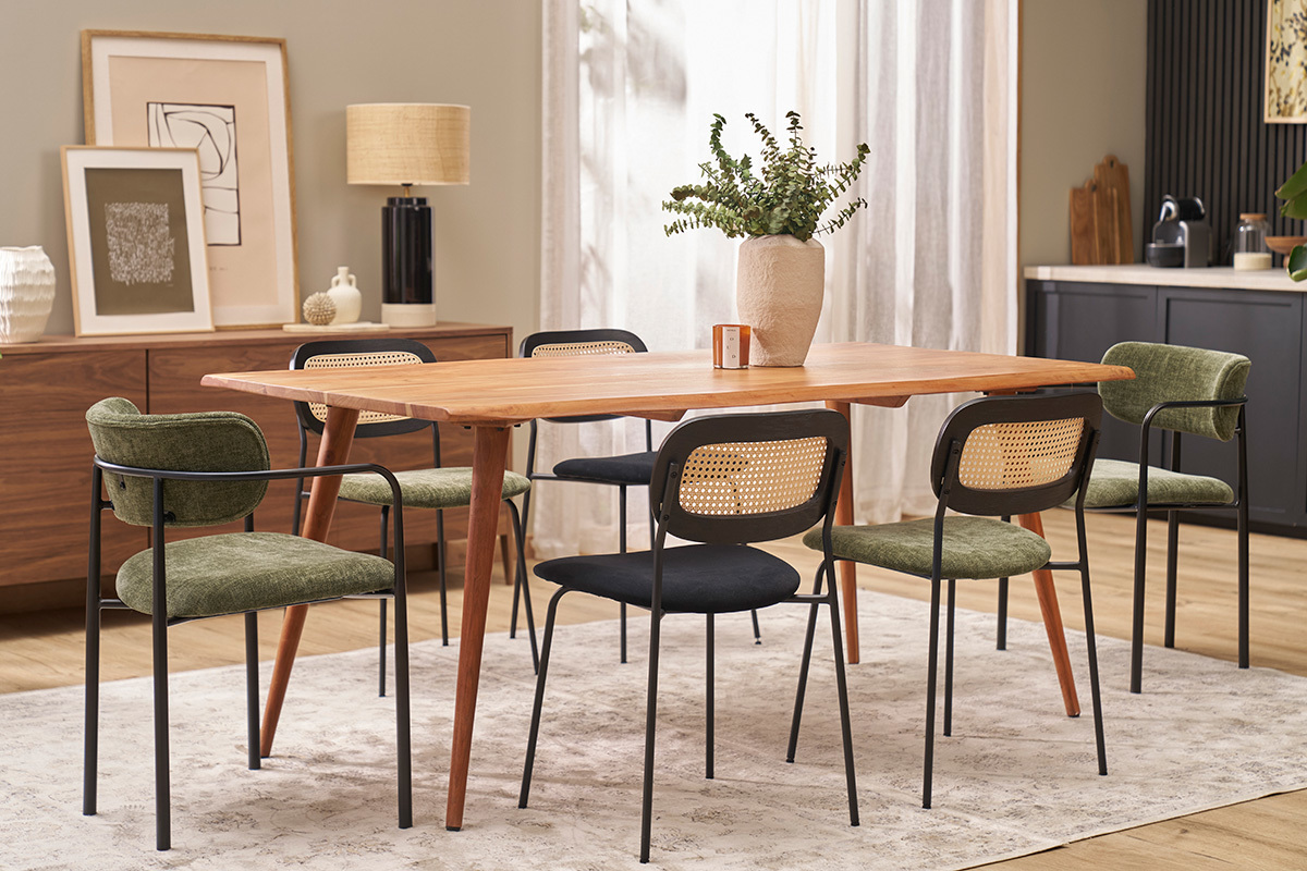 Table  manger rectangulaire en bois massif L175 cm SAVANA