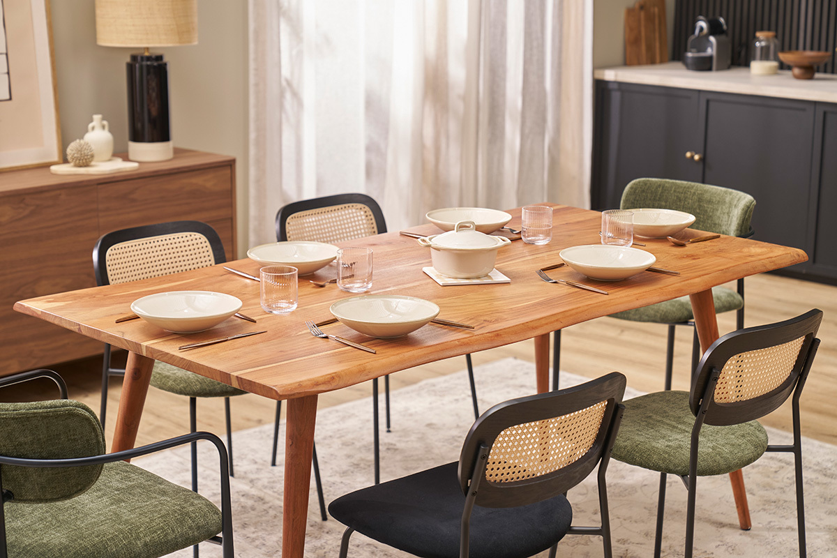 Table  manger rectangulaire en bois massif L175 cm SAVANA