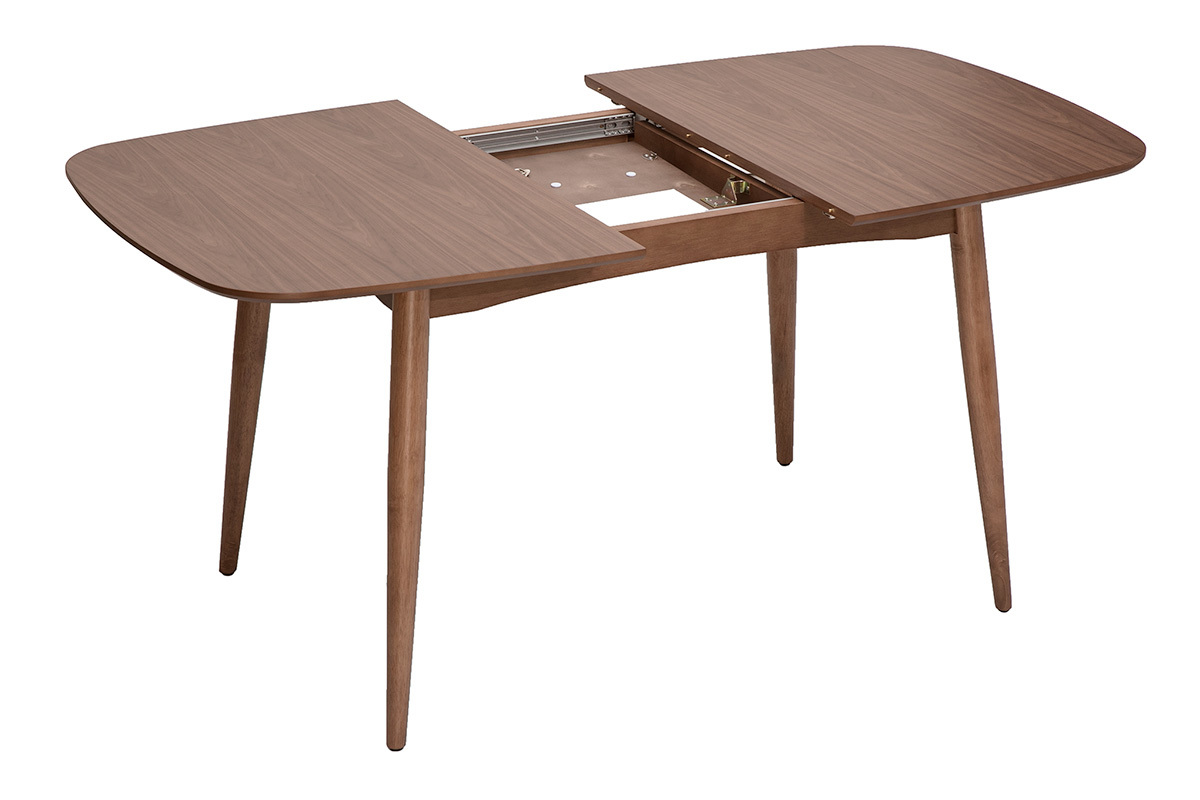 Table � manger rectangulaire extensible en bois fonc� noyer L130-160 cm HELMA