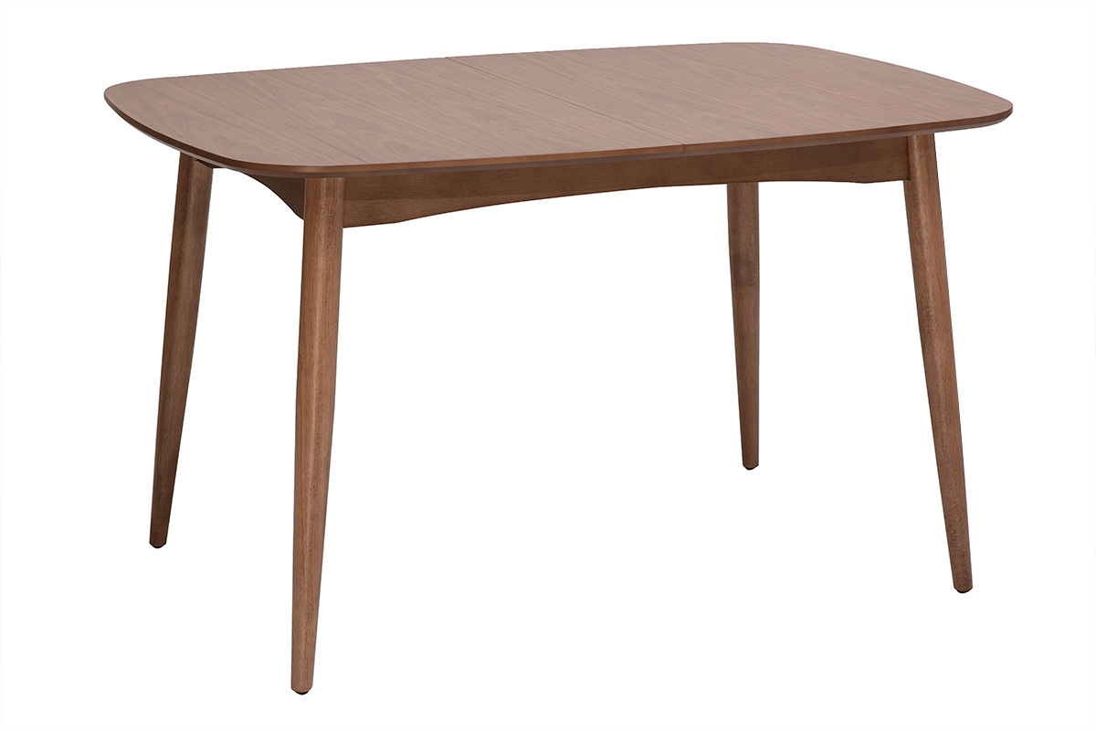 Table � manger rectangulaire extensible en bois fonc� noyer L130-160 cm HELMA