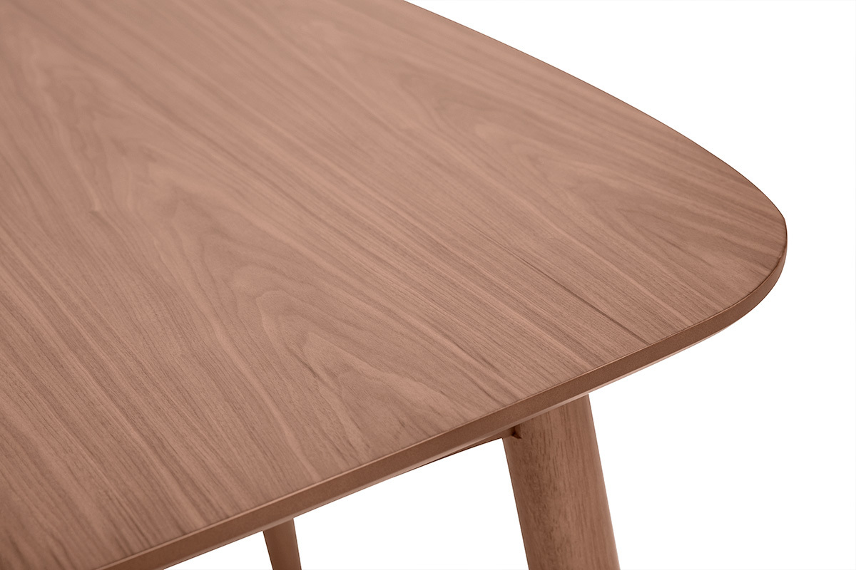Table � manger rectangulaire extensible en bois fonc� noyer L130-160 cm HELMA