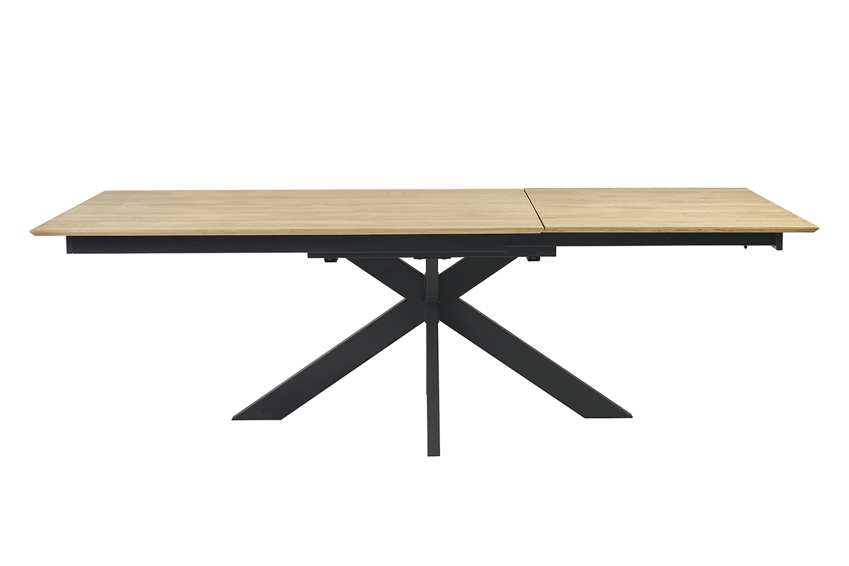 Table  manger rectangulaire extensible rallonge intgre en bois clair chne massif L160-245 cm AGATA
