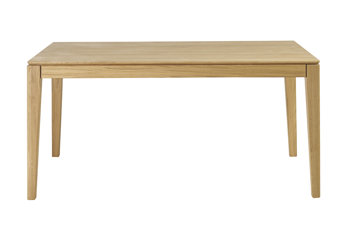 Table  manger rectangulaire extensible rallonge intgre en bois clair chne massif L160-245 cm NELYA