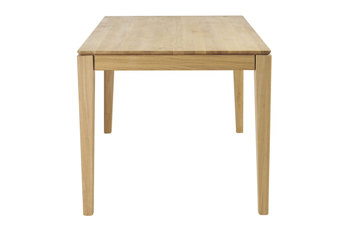 Table  manger rectangulaire extensible rallonge intgre en bois clair chne massif L160-245 cm NELYA