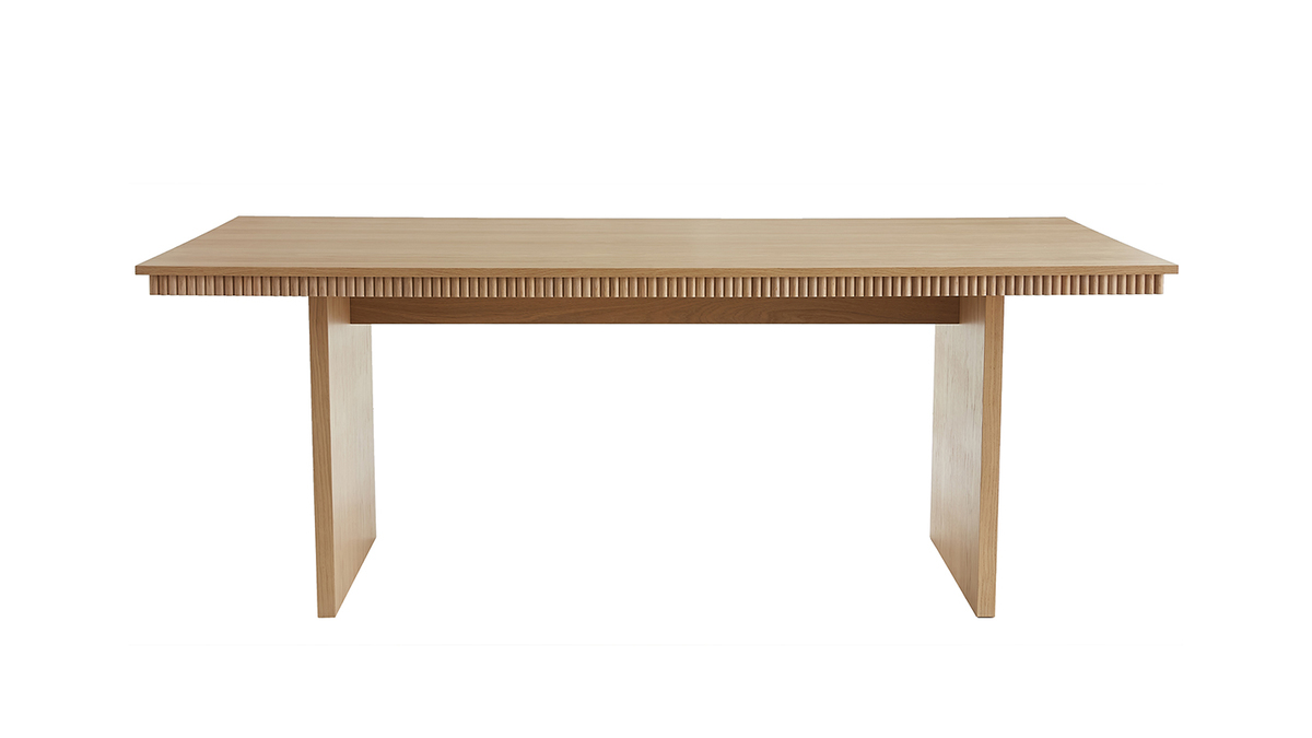 Table  manger rectangulaire grave en bois clair chne L200 cm EVASION