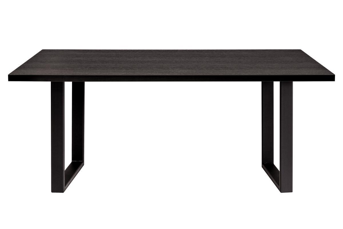 Table  manger rectangulaire industrielle bois noir et mtal noir L180 cm VALDA