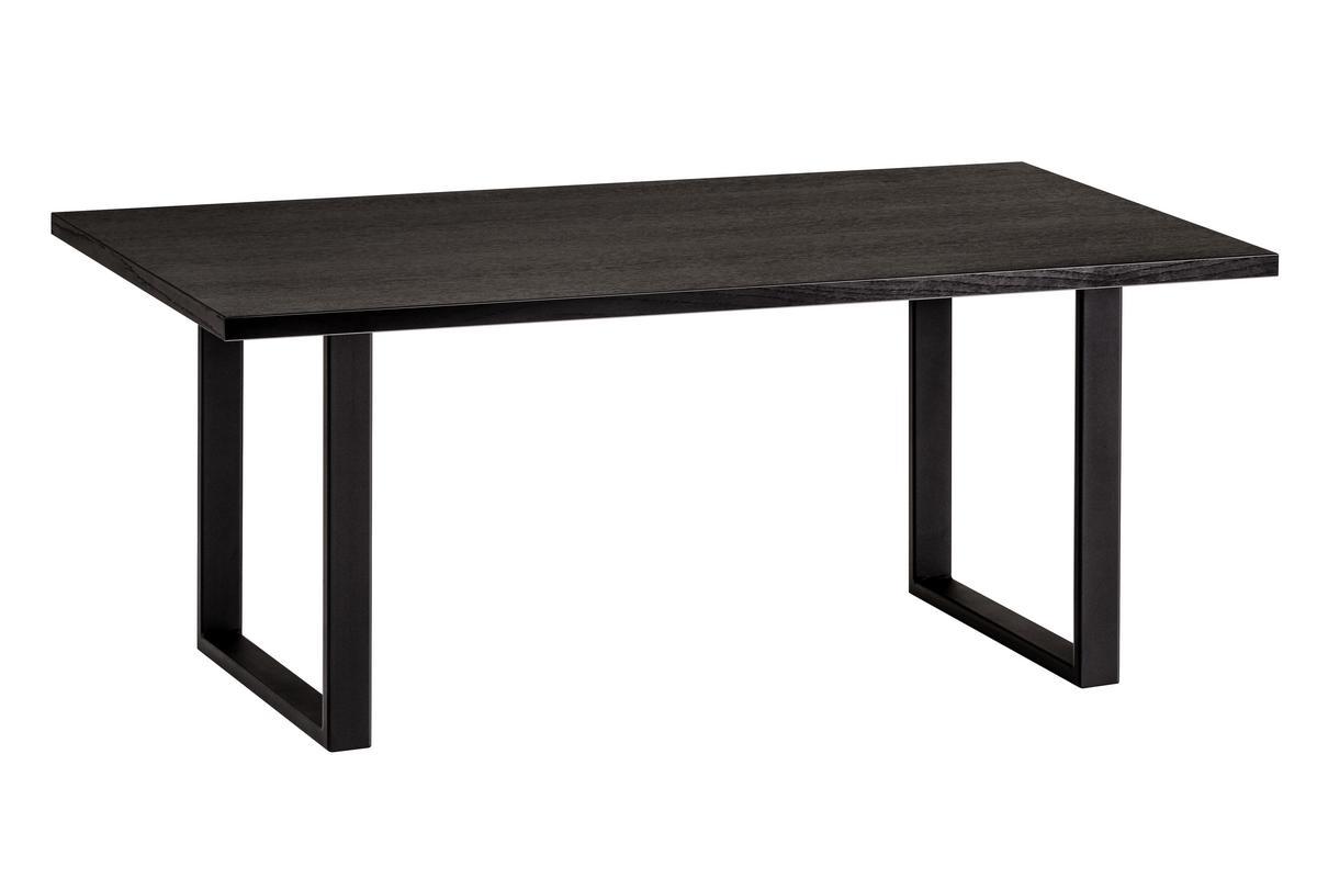 Table  manger rectangulaire industrielle bois noir et mtal noir L180 cm VALDA
