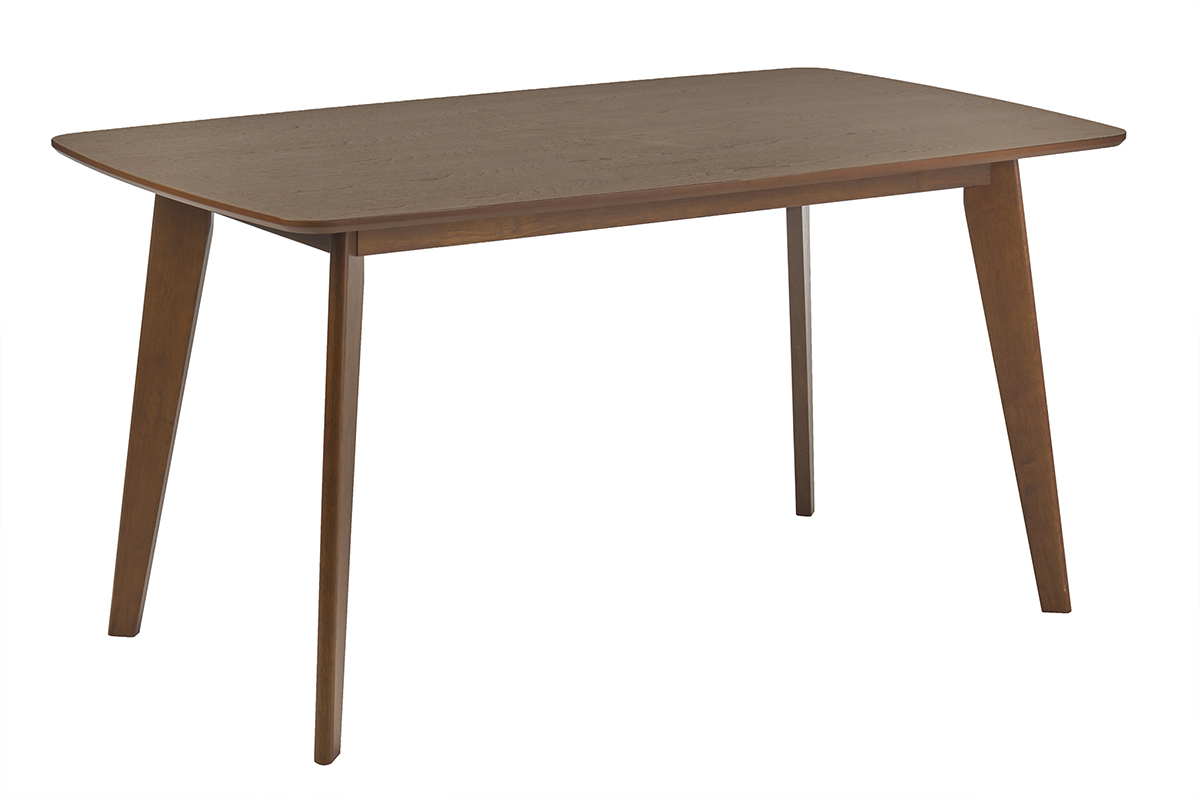 Table � manger rectangulaire scandinave bois fonc� noyer L150 cm LEENA