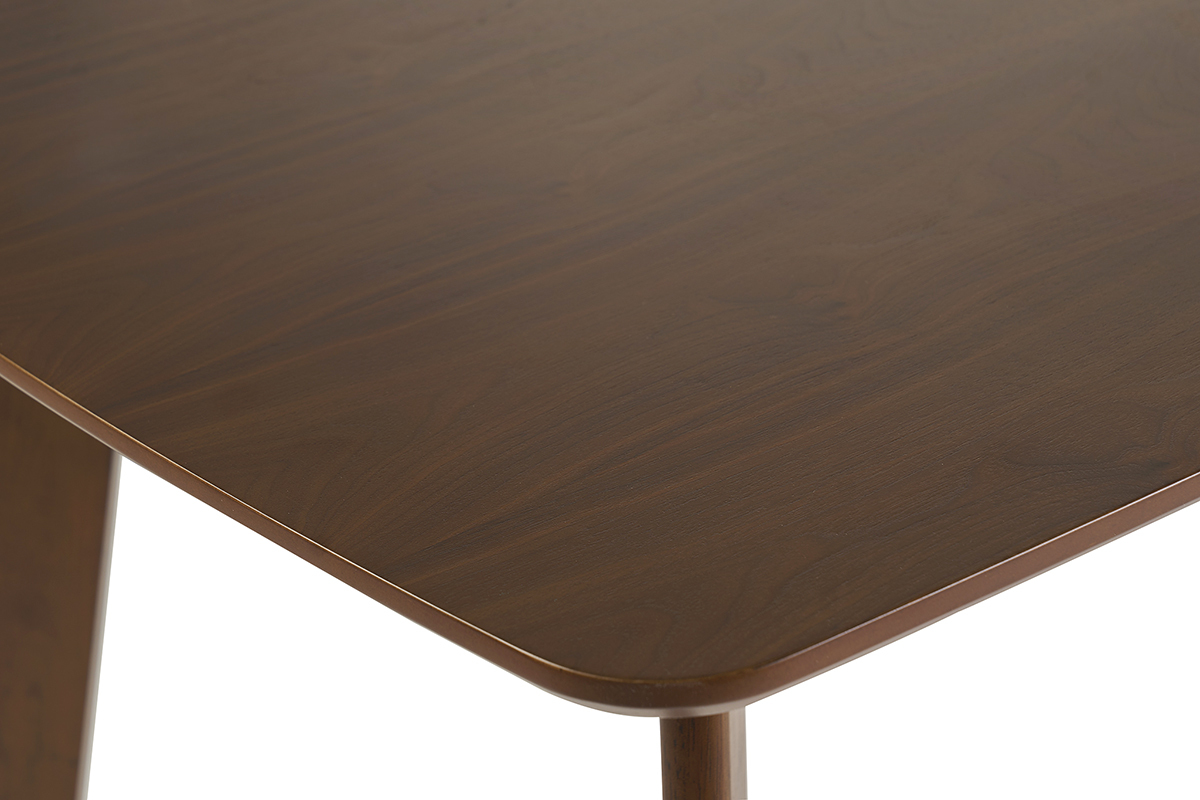 Table � manger rectangulaire scandinave bois fonc� noyer L150 cm LEENA