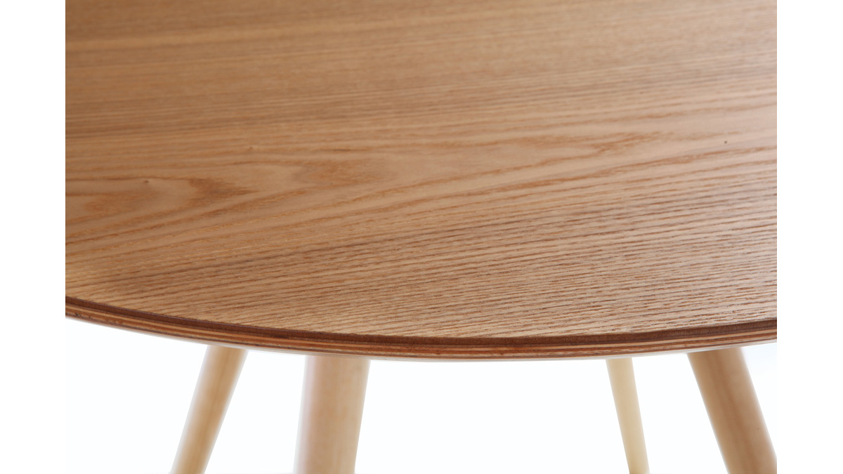 Table à manger ronde chêne massif Ø90cm - Kayu Meuble