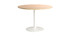 Table &agrave; manger ronde bois clair et m&eacute;tal blanc D110 cm KALI