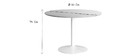 Table &agrave; manger ronde bois clair et m&eacute;tal blanc D110 cm KALI