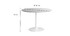 Table &agrave; manger ronde bois clair et m&eacute;tal blanc D110 cm KALI