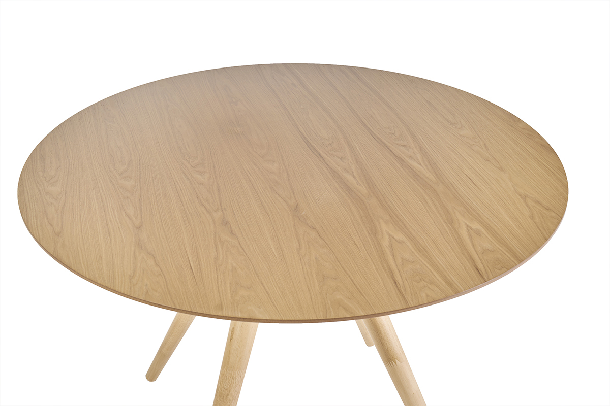 Table � manger ronde design en bois clair fr�ne D106 cm WALFORD