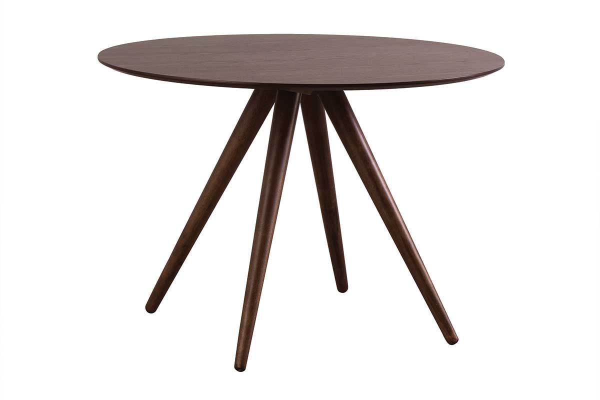 Table à manger ronde design noyer D106 cm WALFORD