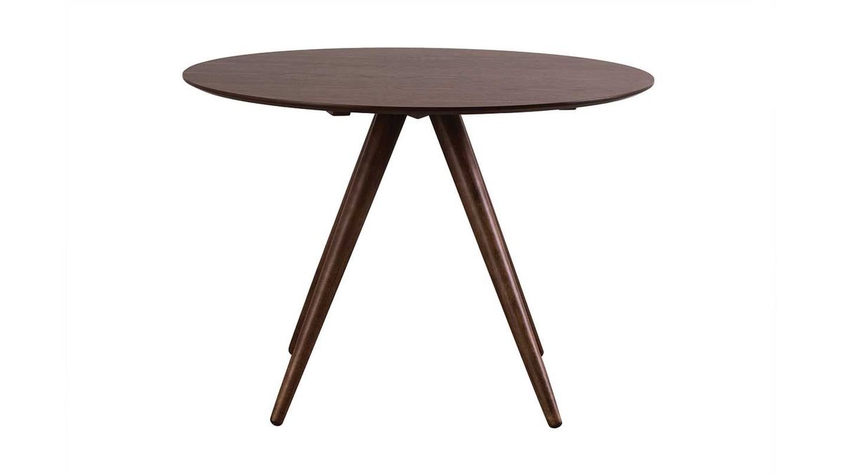 Table à manger ronde design noyer D106 cm WALFORD