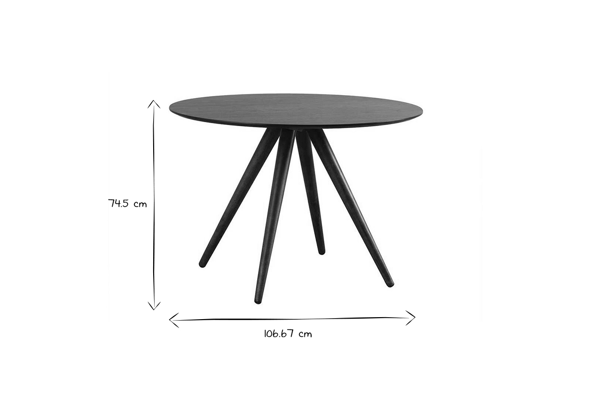 Table à manger ronde design noyer D106 cm WALFORD
