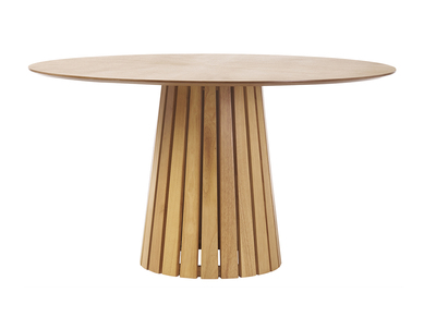 Table à manger ronde en bois clair chêne D137 cm DITA