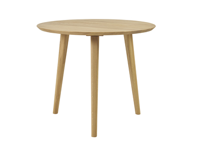 Table &agrave; manger ronde en bois clair ch&ecirc;ne massif D90 cm OKSANA
