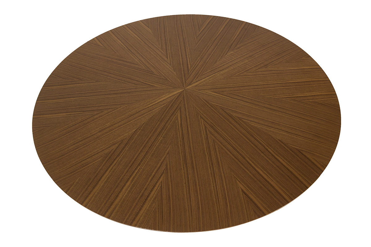 Table � manger ronde en bois fonc� noyer D137 cm DITA