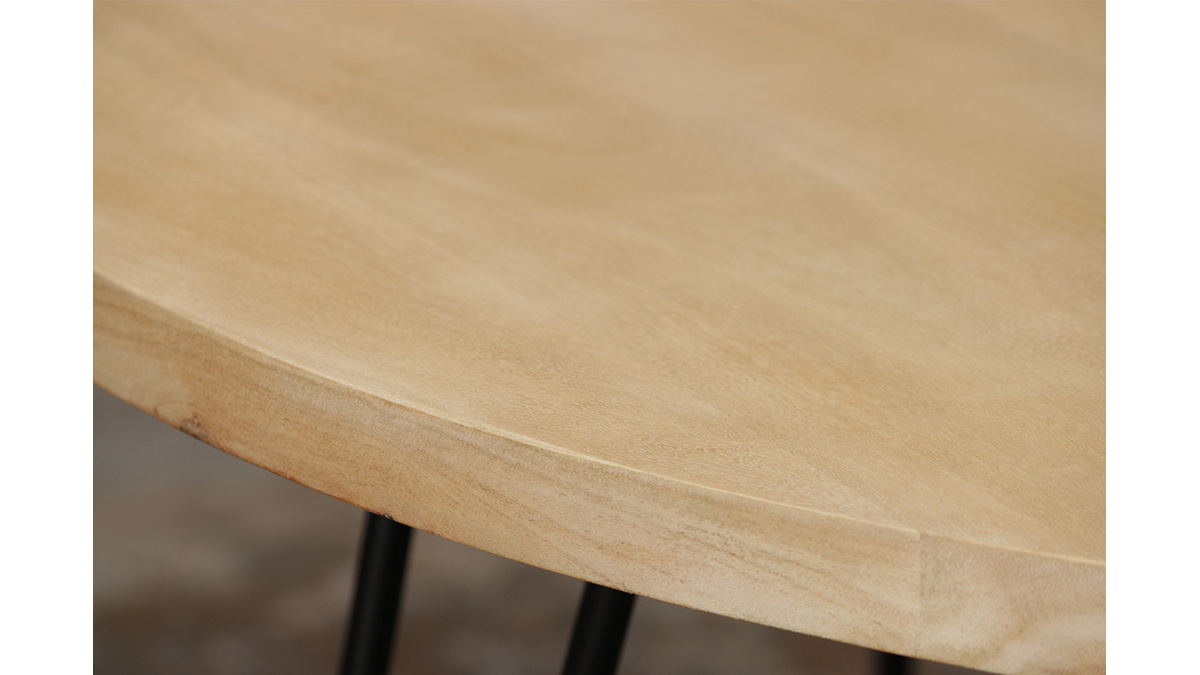 Table à manger ronde en bois manguier massif D116 cm VIBES